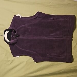 Columbia Vest Royal Purple Large zip pockets inside pockets EUC